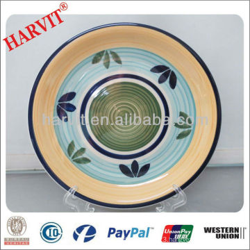 10.5''Decal Stoneware Plates Wholesale/China Supplier Machines For Making Plates/Unique Hand-printing Catering Dinner Plates